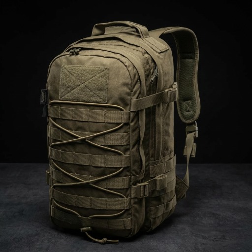Helikon-Tex Raccoon Mk2 backpack detail — MOLLE webbing and compartments
